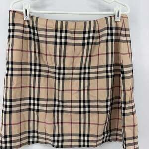 Burberry Nova Check Linen Short Mini Skirt Size US 12 UK 14